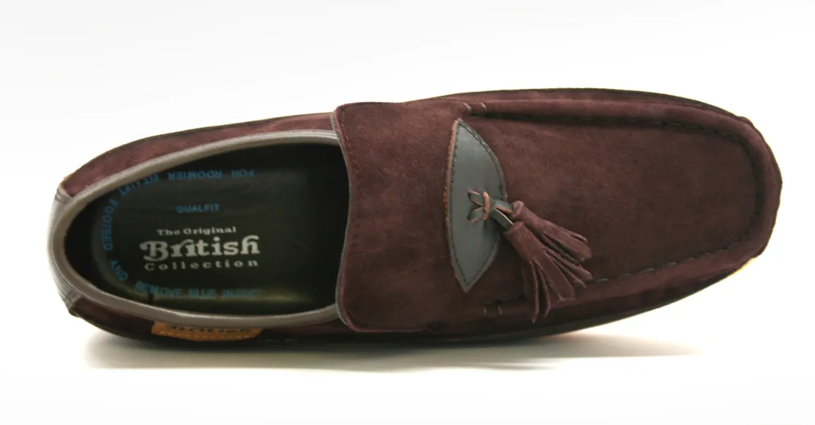 King Old School Leather and Suede Slip-On Shoe with Tassel Detailing