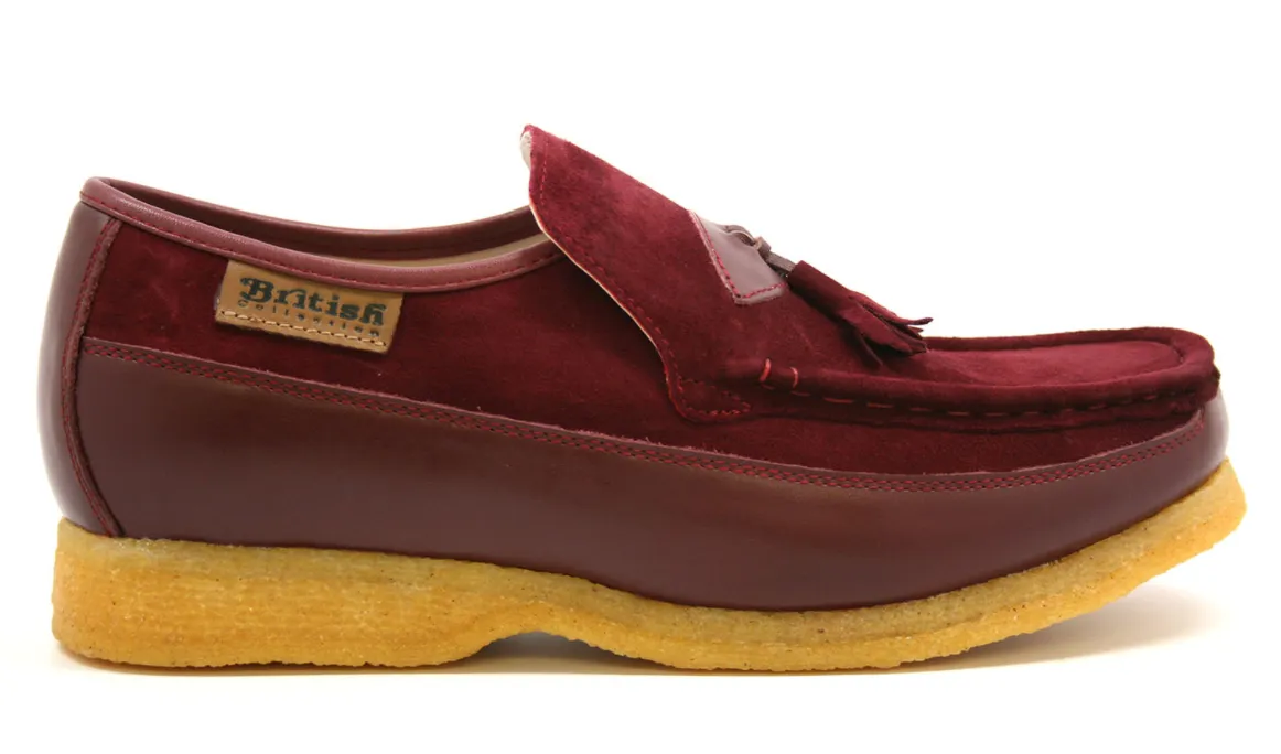 King Old School Leather and Suede Slip-On Shoe with Tassel Detailing