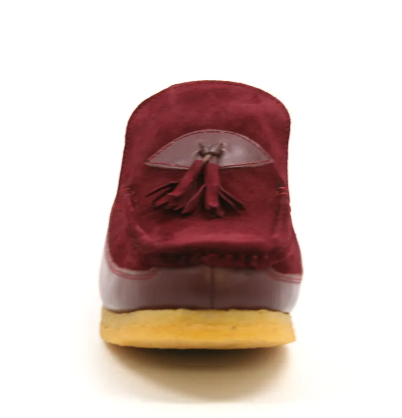 King Old School Leather and Suede Slip-On Shoe with Tassel Detailing