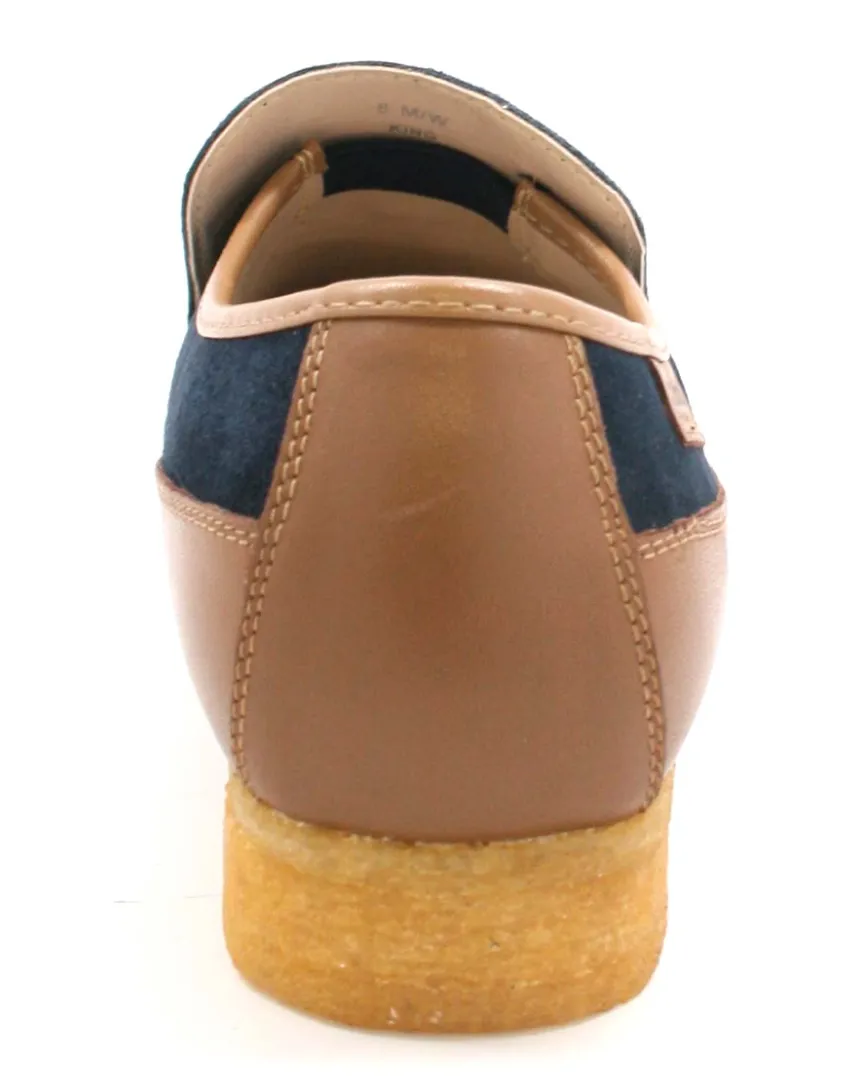 King Old School Leather and Suede Slip-On Shoe with Tassel Detailing