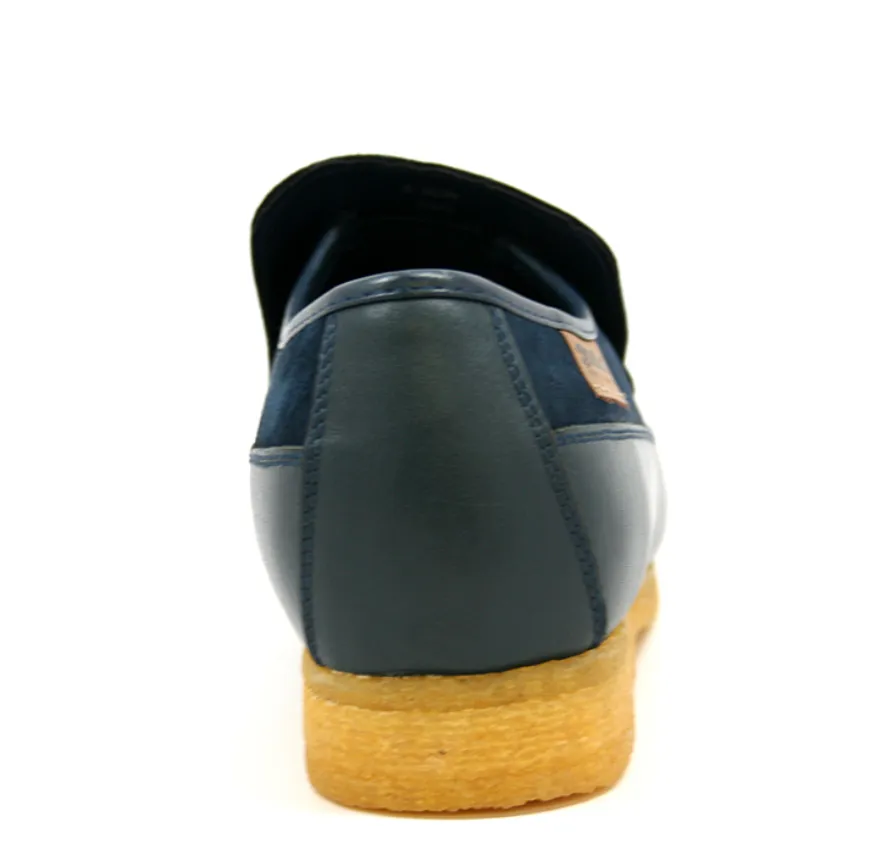 King Old School Leather and Suede Slip-On Shoe with Tassel Detailing