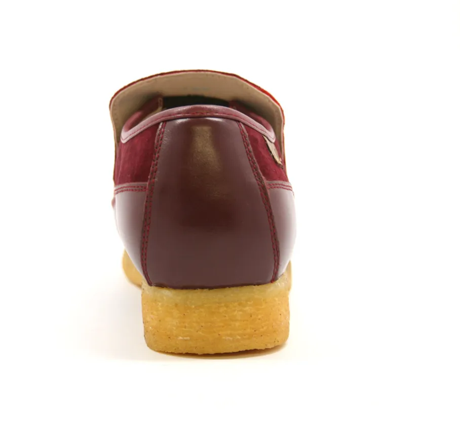 King Old School Leather and Suede Slip-On Shoe with Tassel Detailing
