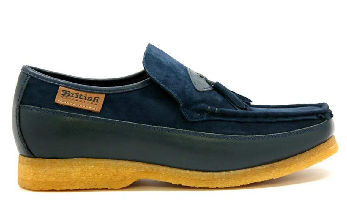 King Old School Leather and Suede Slip-On Shoe with Tassel Detailing