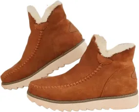 Ladmiple Winter Fashion Boots For Women 2024 Snow Boots Slip on Fur Lined Lightweight Cold Weather Warm Ankle Booties Loafers