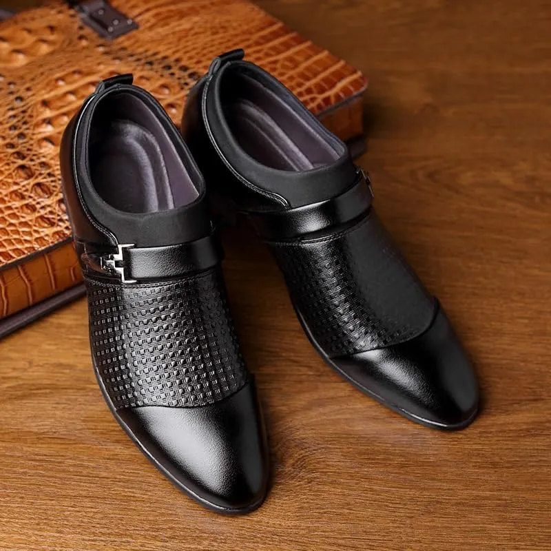 Men Dress Leather Shoes Slip On Flats Oxford Business Office Men's Comfort Orthopedic Dress Shoes Formal Wedding Shoe Pointed Toe