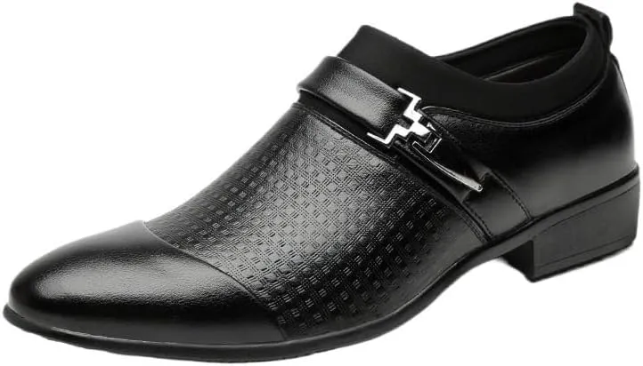 Men Dress Leather Shoes Slip On Flats Oxford Business Office Men's Comfort Orthopedic Dress Shoes Formal Wedding Shoe Pointed Toe