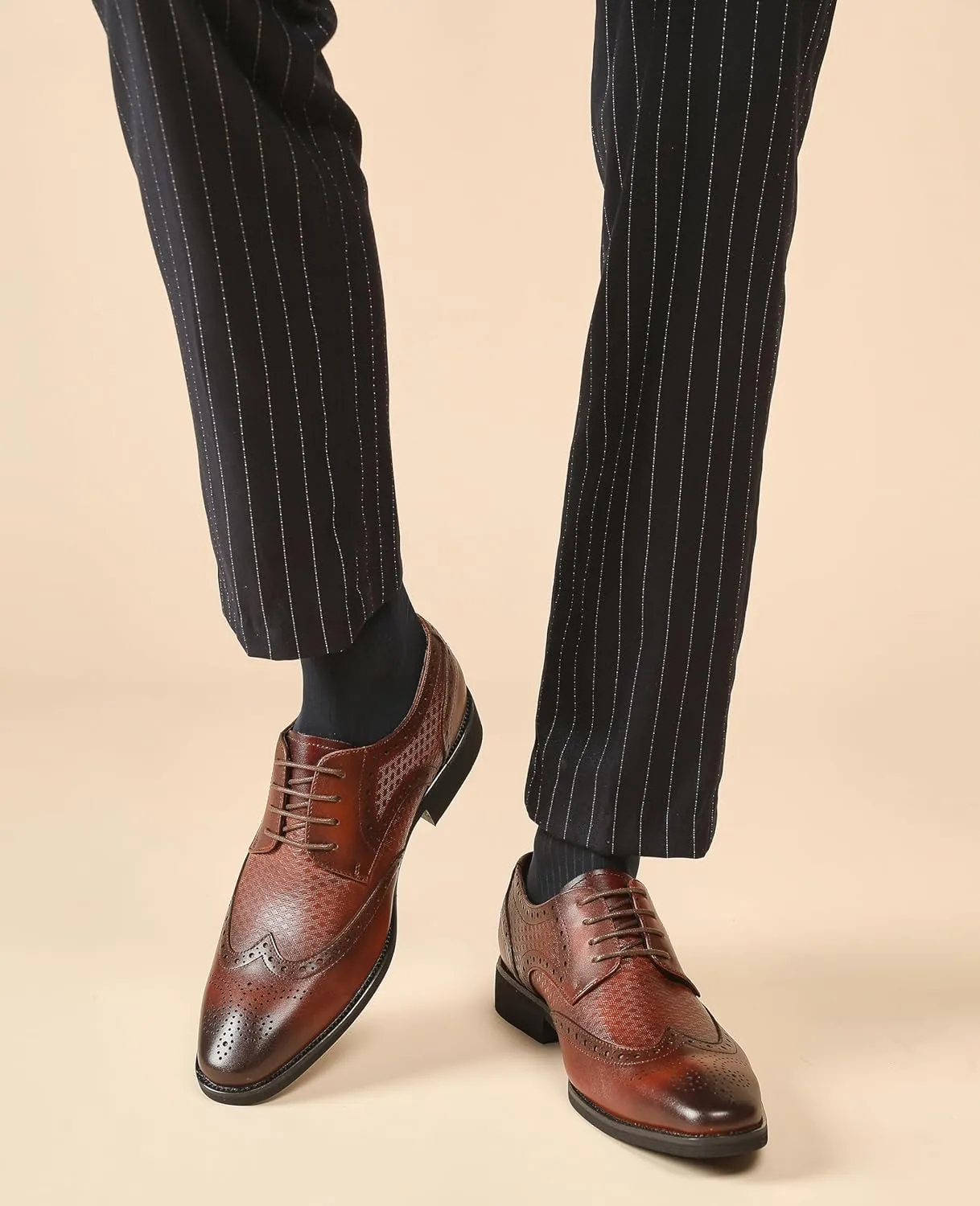 Men Dress Shoes Men's Oxfords Genuine Leather Wingtip Derby Shoes Formal Business Casual Dress Tuxedo Shoes