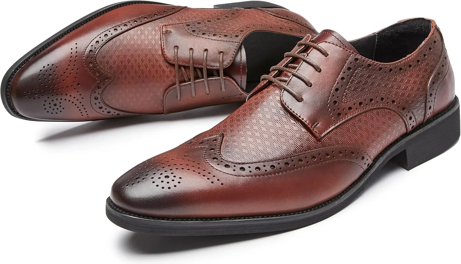 Men Dress Shoes Men's Oxfords Genuine Leather Wingtip Derby Shoes Formal Business Casual Dress Tuxedo Shoes