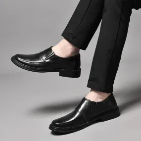 Men Slip-On Pointed Toe Shoes Breathable Leather Shoes for Men Oxford Dress Shoes for Men Wedding Party Genuine Fashion Shoes