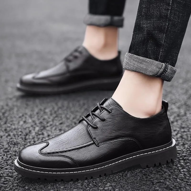 Men's Casual Shoes Classic Business Leather Shoes Dress Oxford Shoes for Men Fashion Handcrafted Mens Dress Shoes Comfortable Flats Loafers New