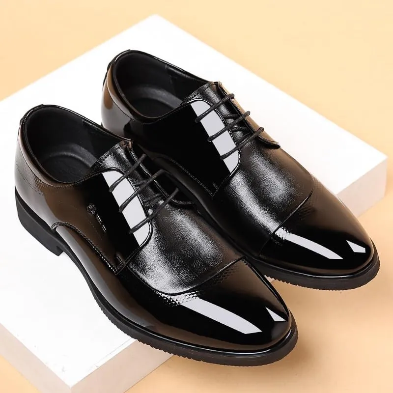 Men's Classic Business Dress Shoes Patent Leather Work Formal Men Oxfords Shoes Slip-On Wedding Loafers Shoes for Men