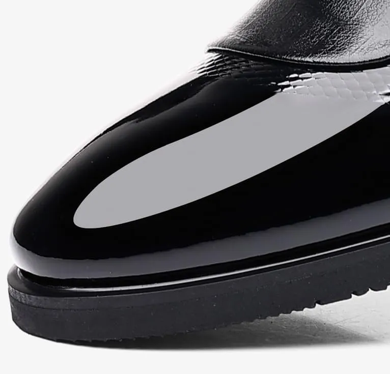 Men's Classic Business Dress Shoes Patent Leather Work Formal Men Oxfords Shoes Slip-On Wedding Loafers Shoes for Men