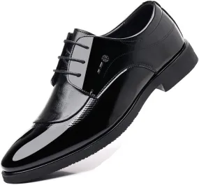 Men's Classic Business Dress Shoes Patent Leather Work Formal Men Oxfords Shoes Slip-On Wedding Loafers Shoes for Men
