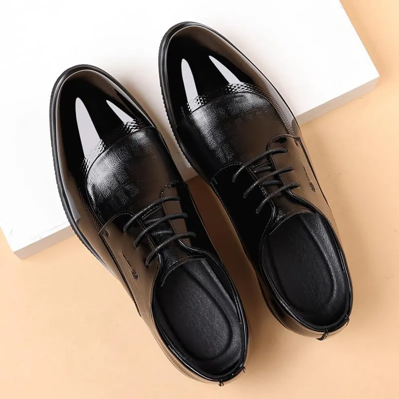 Men's Classic Business Dress Shoes Patent Leather Work Formal Men Oxfords Shoes Slip-On Wedding Loafers Shoes for Men