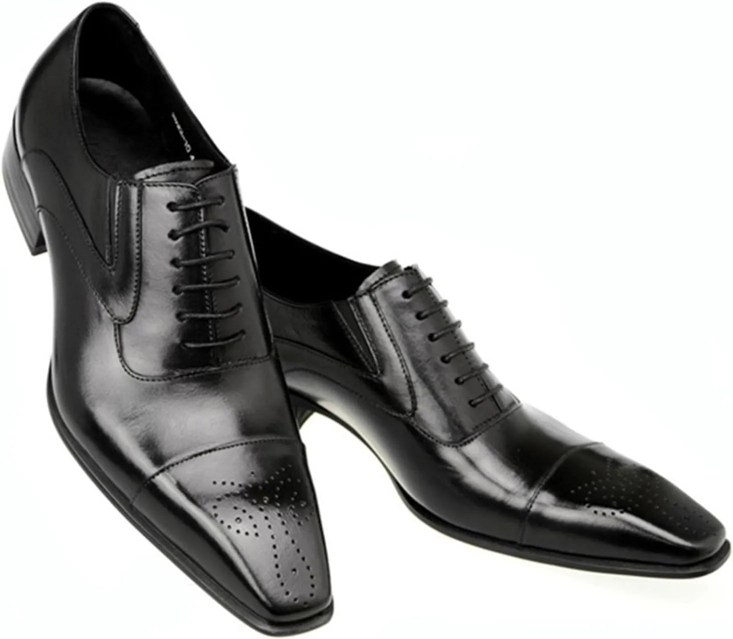 Men's Dress Shoes Leather Formal Business Oxford Derby Shoes Brogue Wingtip Retro Dress Shoes for Men