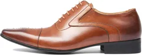 Men's Dress Shoes Leather Formal Business Oxford Derby Shoes Brogue Wingtip Retro Dress Shoes for Men