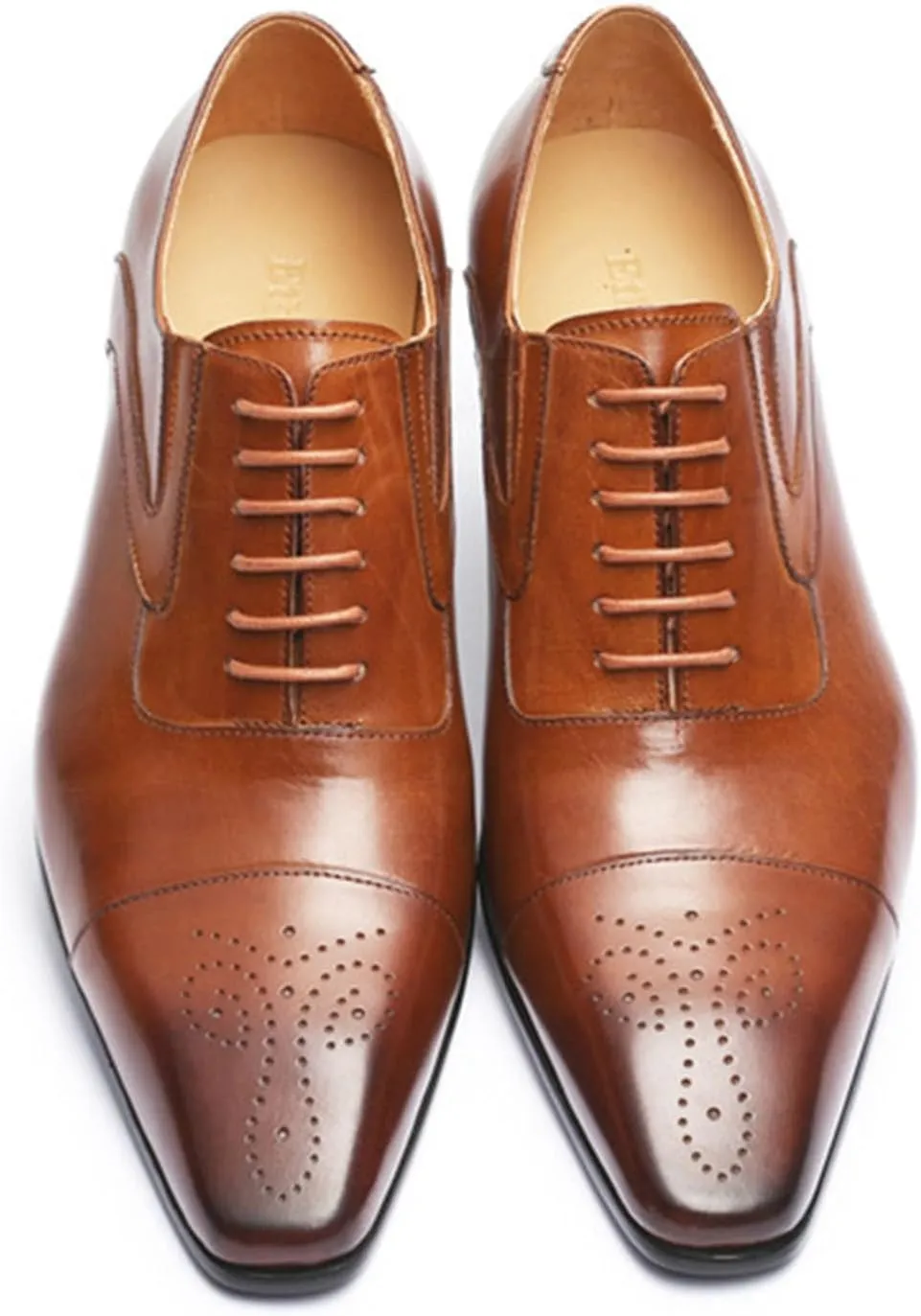 Men's Dress Shoes Leather Formal Business Oxford Derby Shoes Brogue Wingtip Retro Dress Shoes for Men