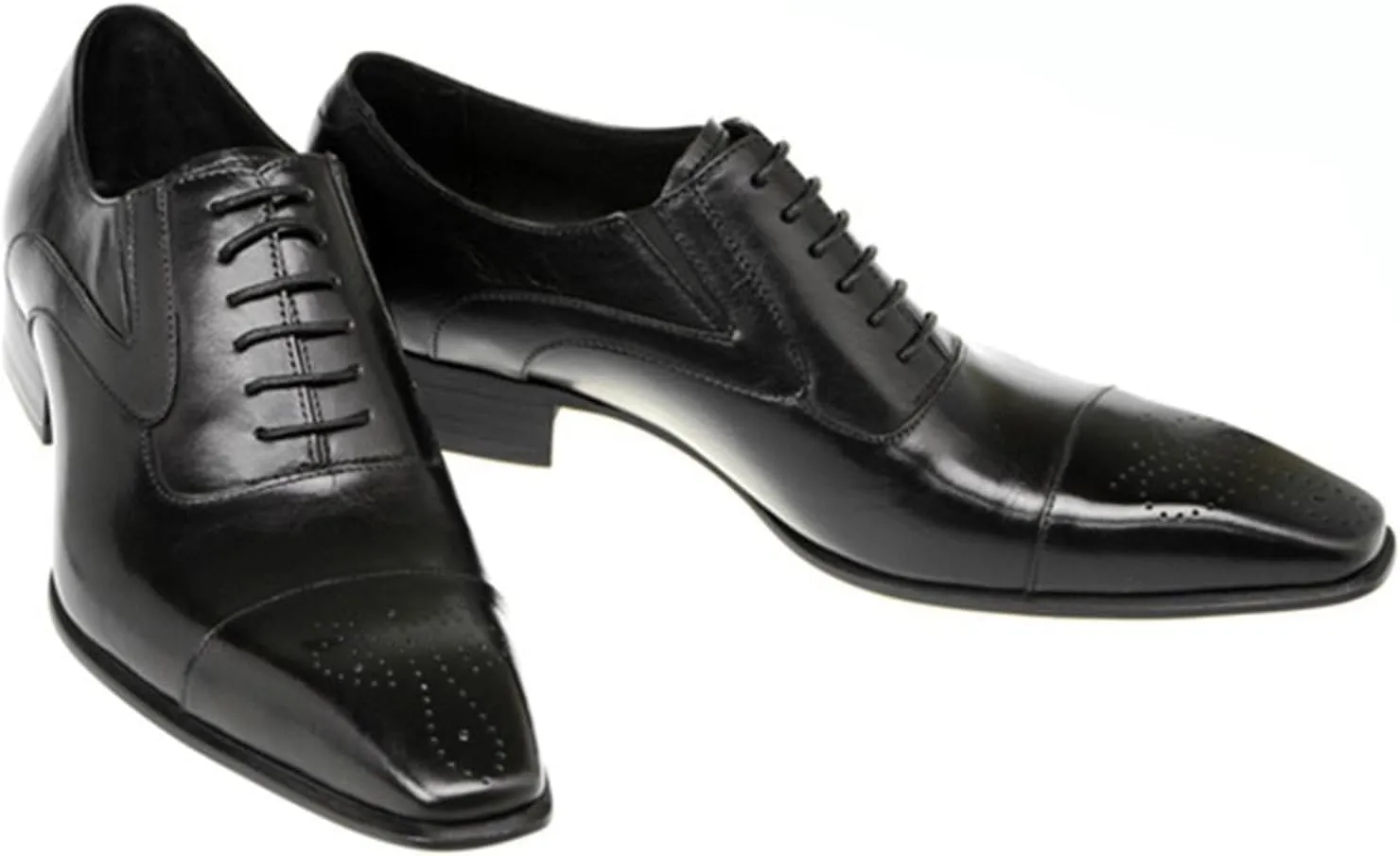 Men's Dress Shoes Leather Formal Business Oxford Derby Shoes Brogue Wingtip Retro Dress Shoes for Men