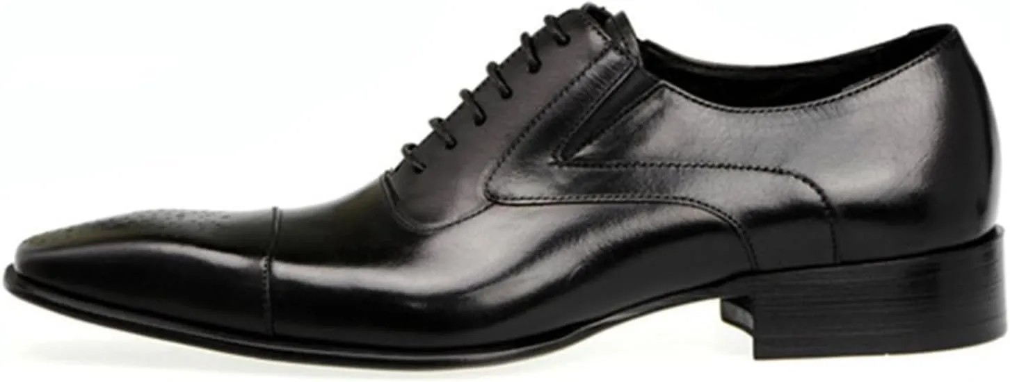 Men's Dress Shoes Leather Formal Business Oxford Derby Shoes Brogue Wingtip Retro Dress Shoes for Men