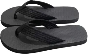 Men's Leather Flip Flops Summer Beach Pool Water Thong Sandals Arch Support Waterproof Rubber Walking Shoes