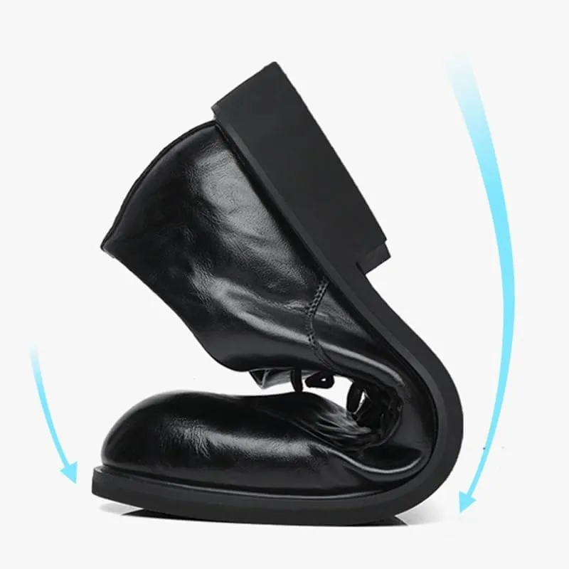 Men's Leather Retro Business Oxfords Mens Comfortable Formal Pointed Toe Dress Shoes Classic Lace Up Derby Shoes for Men