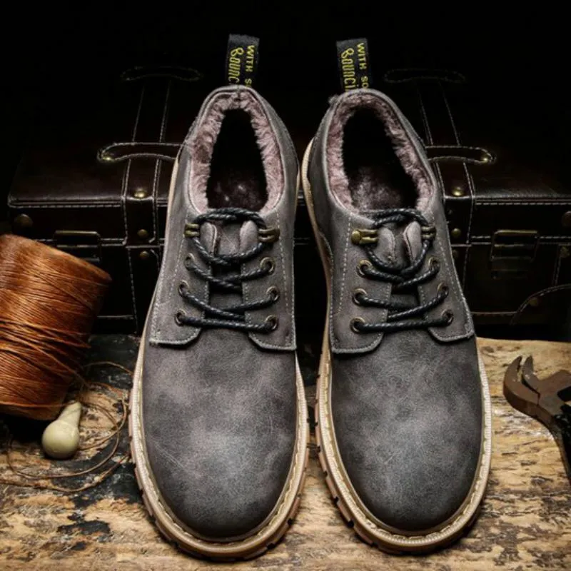 Men's Leather Waterproof Short Shoes