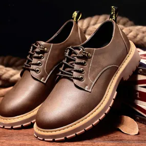 Men's Leather Waterproof Short Shoes