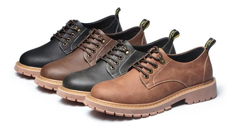 Men's Leather Waterproof Short Shoes