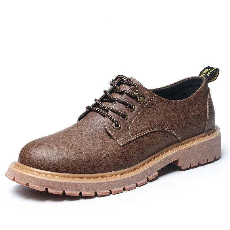Men's Leather Waterproof Short Shoes
