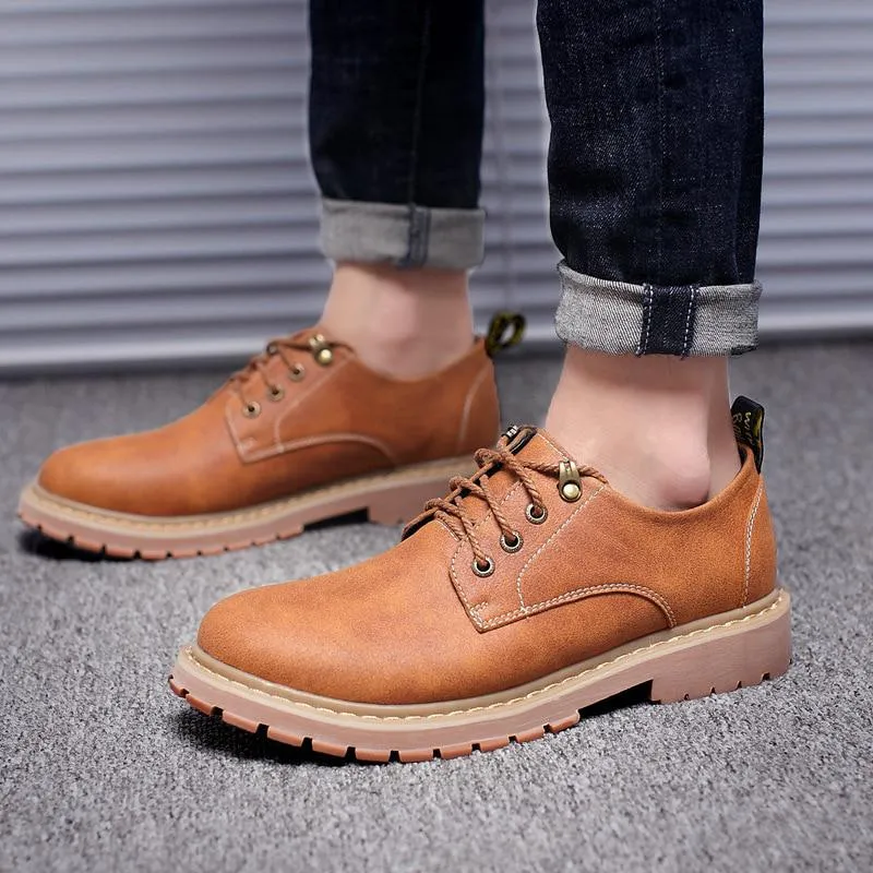 Men's Leather Waterproof Short Shoes