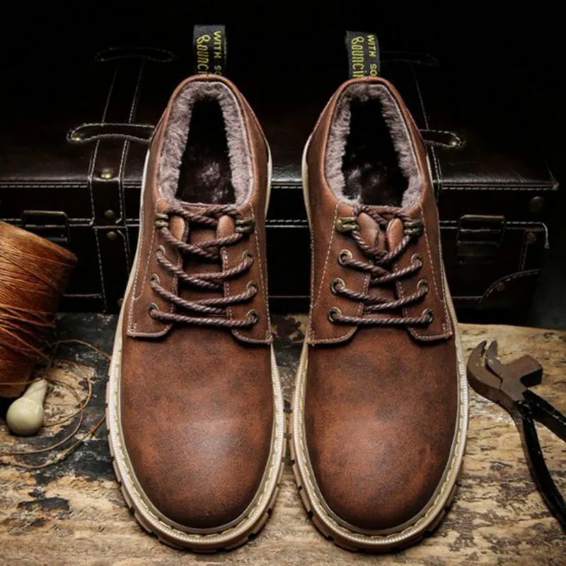 Men's Leather Waterproof Short Shoes