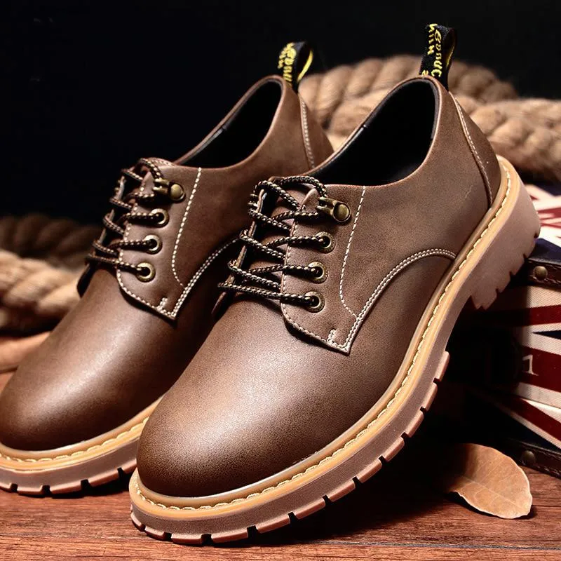 Men's Leather Waterproof Short Shoes