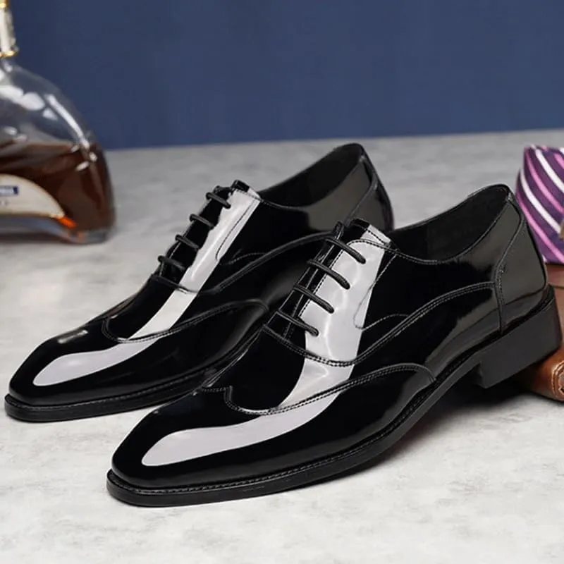 Men's Patent Leather Formal Business Oxford Dress Shoes for Driving Walking Wedding Outdoor Indoor Size