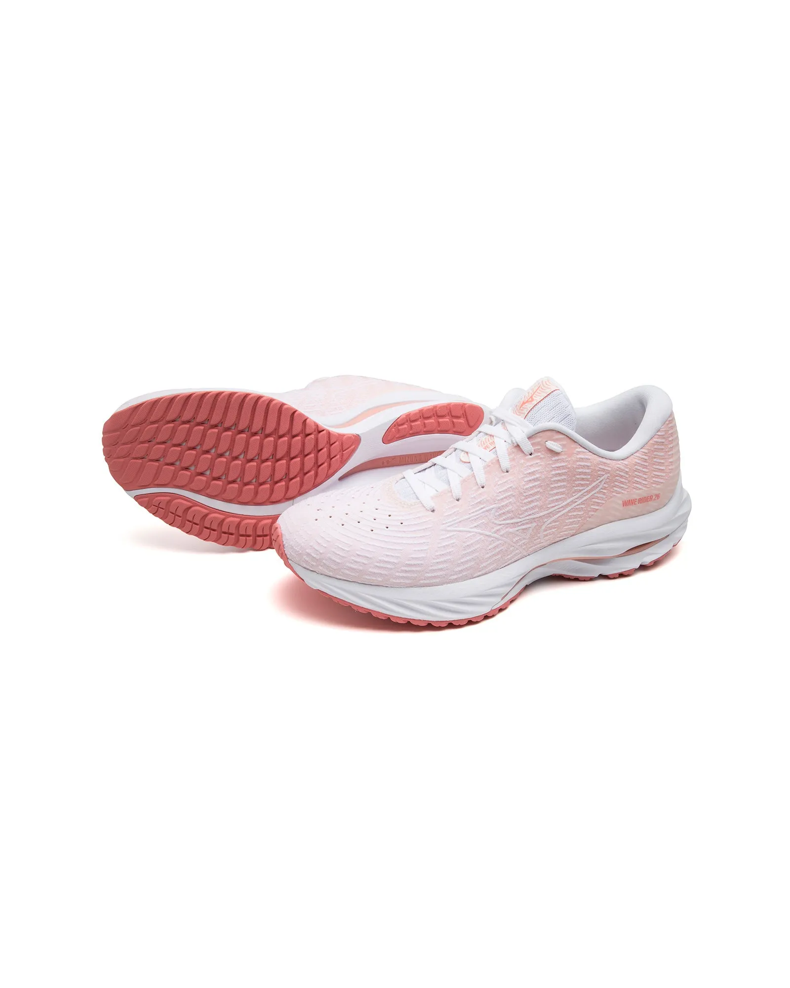 MIZUNO WAVE RIDER 26 SSW White Vaporous Gray Peach Bud
