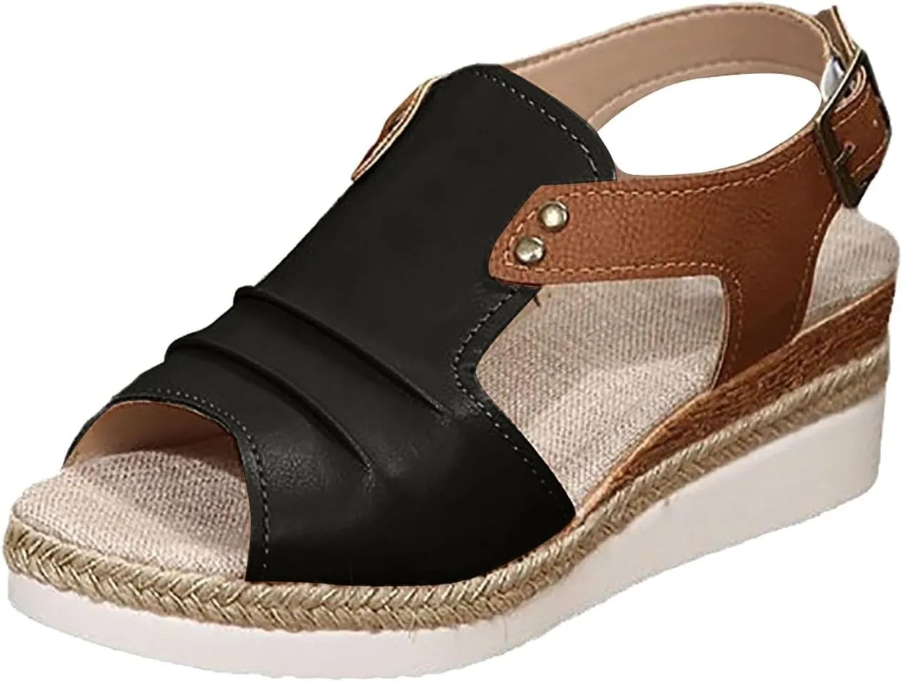 Orthopedic Wedge Sandals for Women Summer Dressy StrappySandals Open Toe Leather Sandals Casual Vacation Beach Shoes