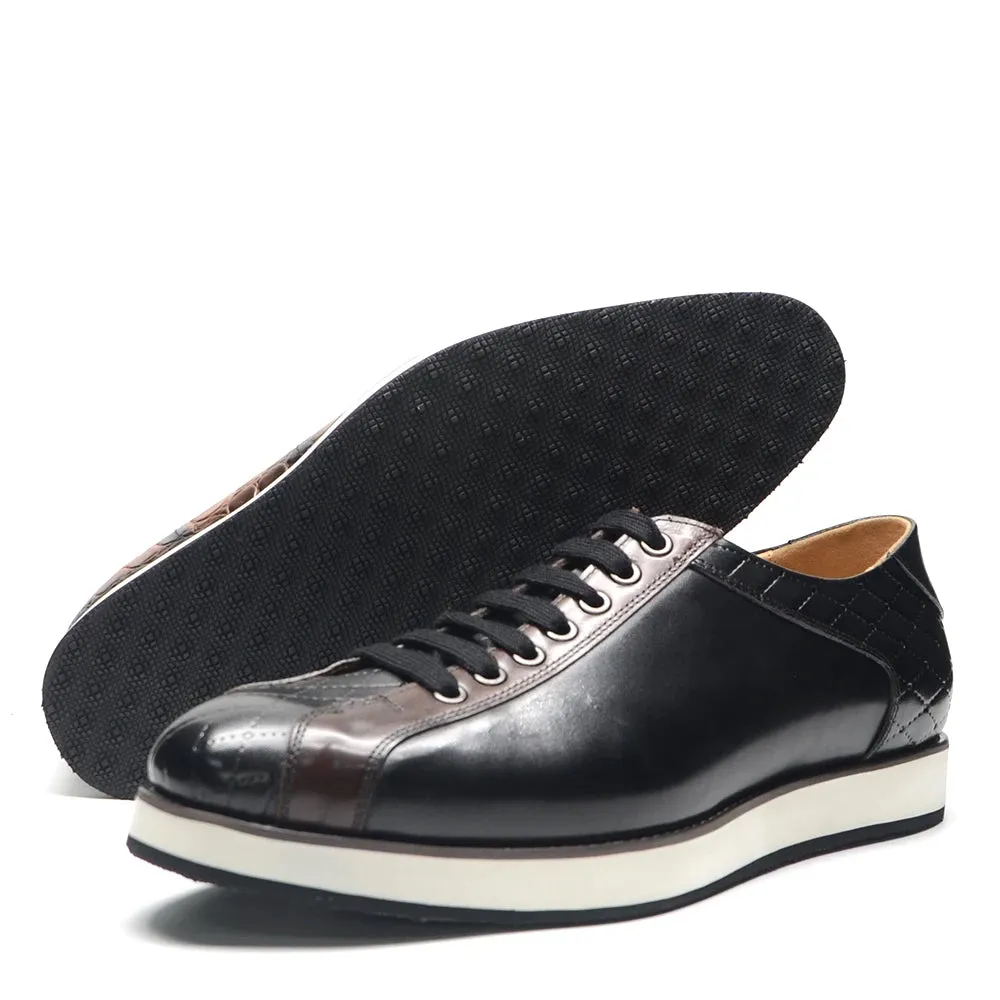 Patchwork Solid and Patterned Derby Shoes