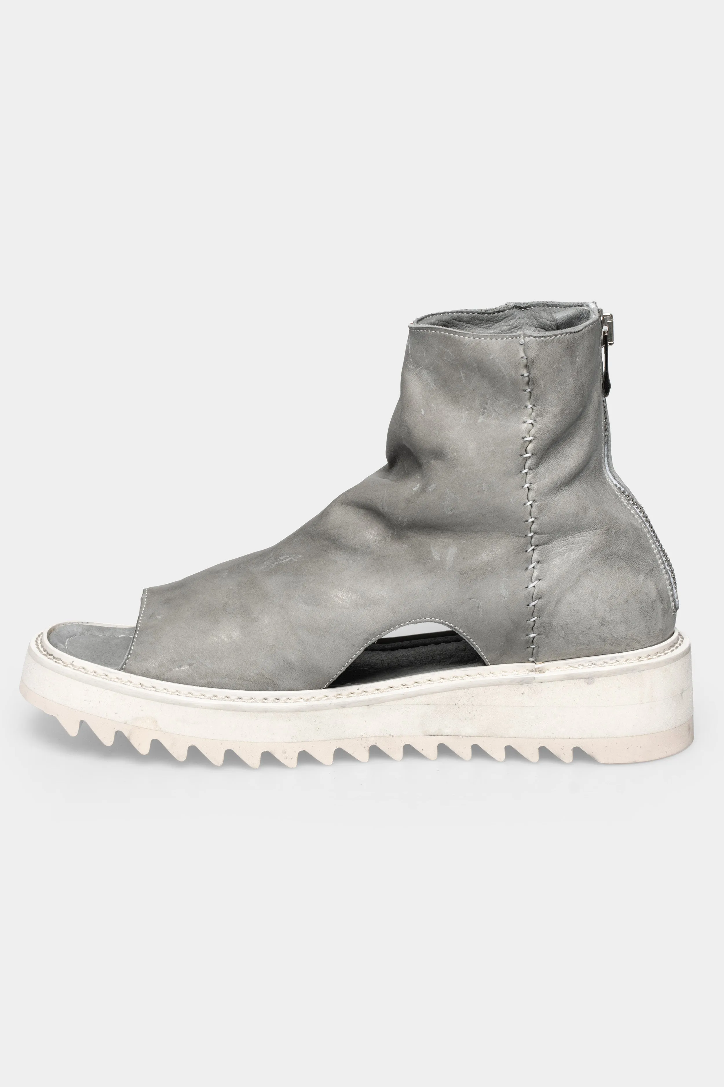 Plateau leather sandals, Grey