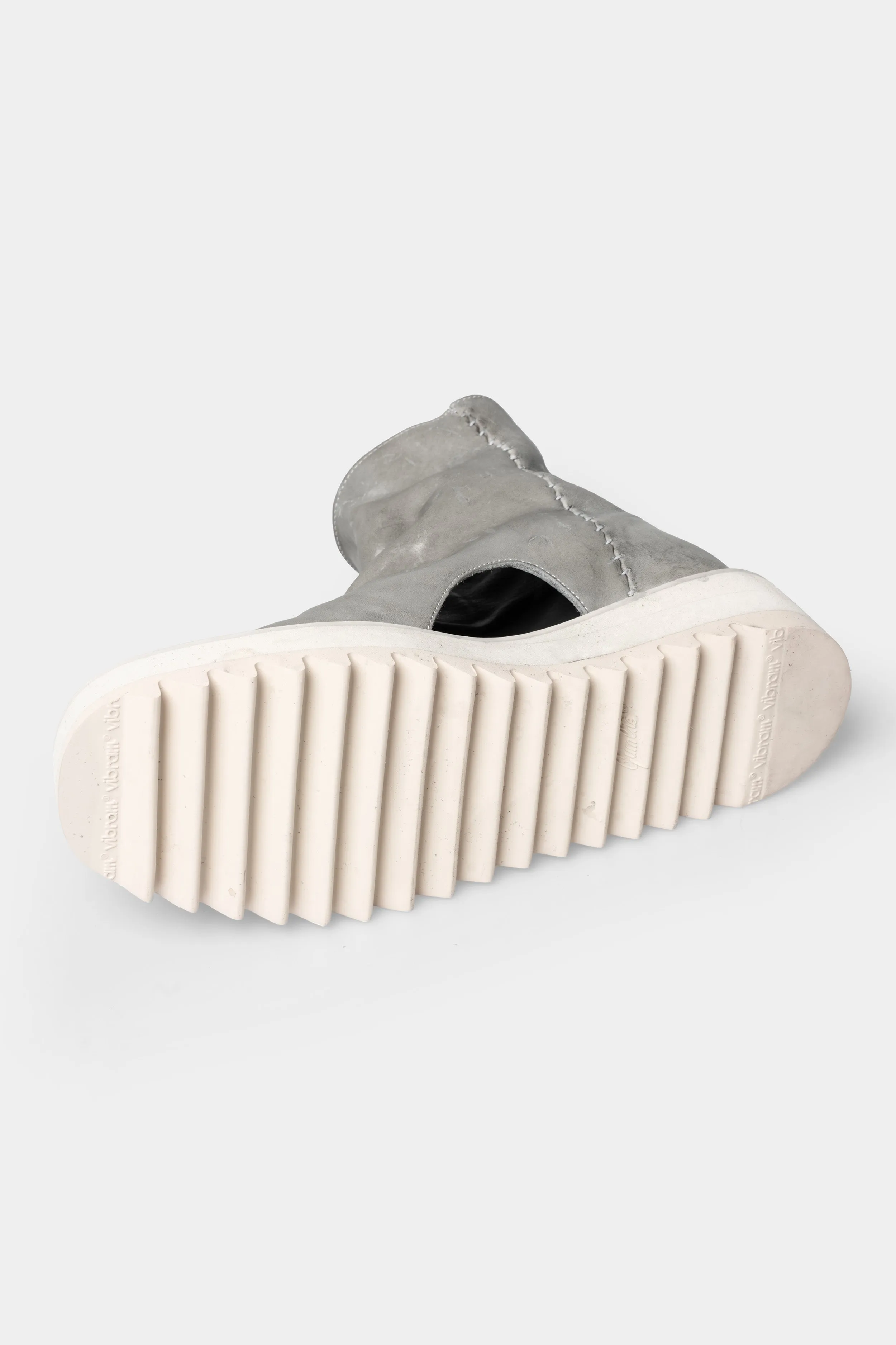 Plateau leather sandals, Grey