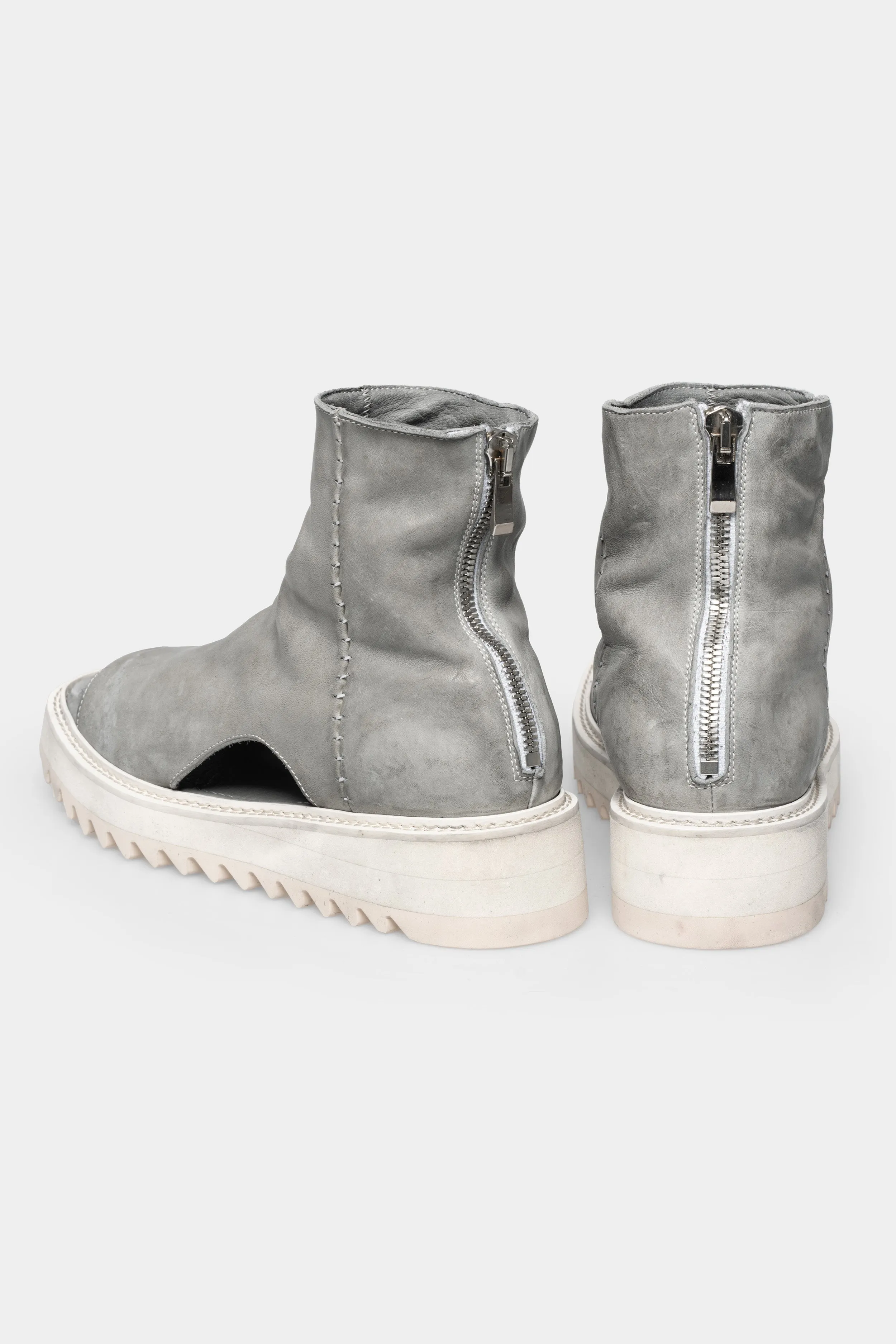 Plateau leather sandals, Grey