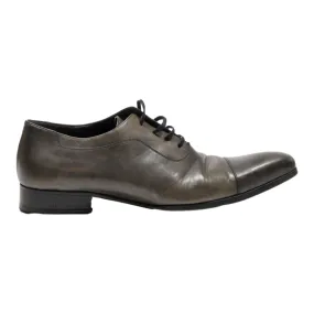 POINTES & COUTURES Oxford Shoes Grey Leather Mens UK 7.5