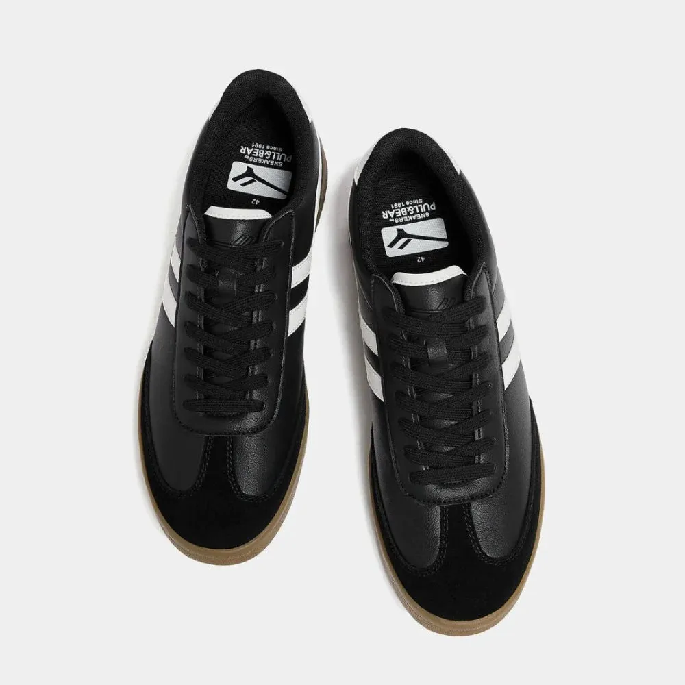 Pull & Bear Contrast Retro Trainers - BLK