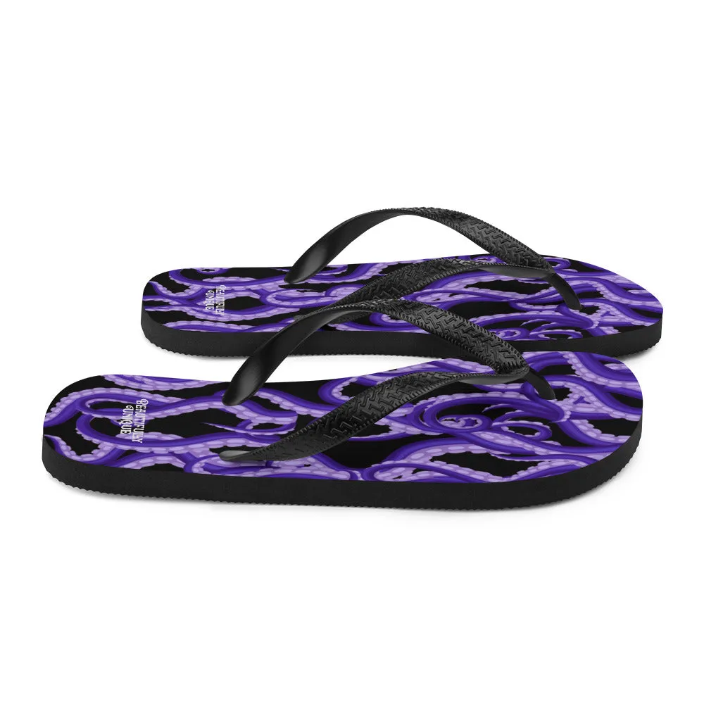 Purple Tentacles Flip-Flops