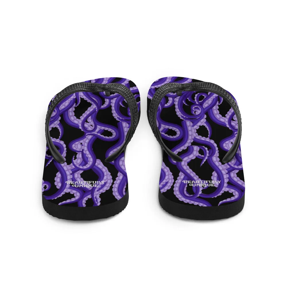 Purple Tentacles Flip-Flops