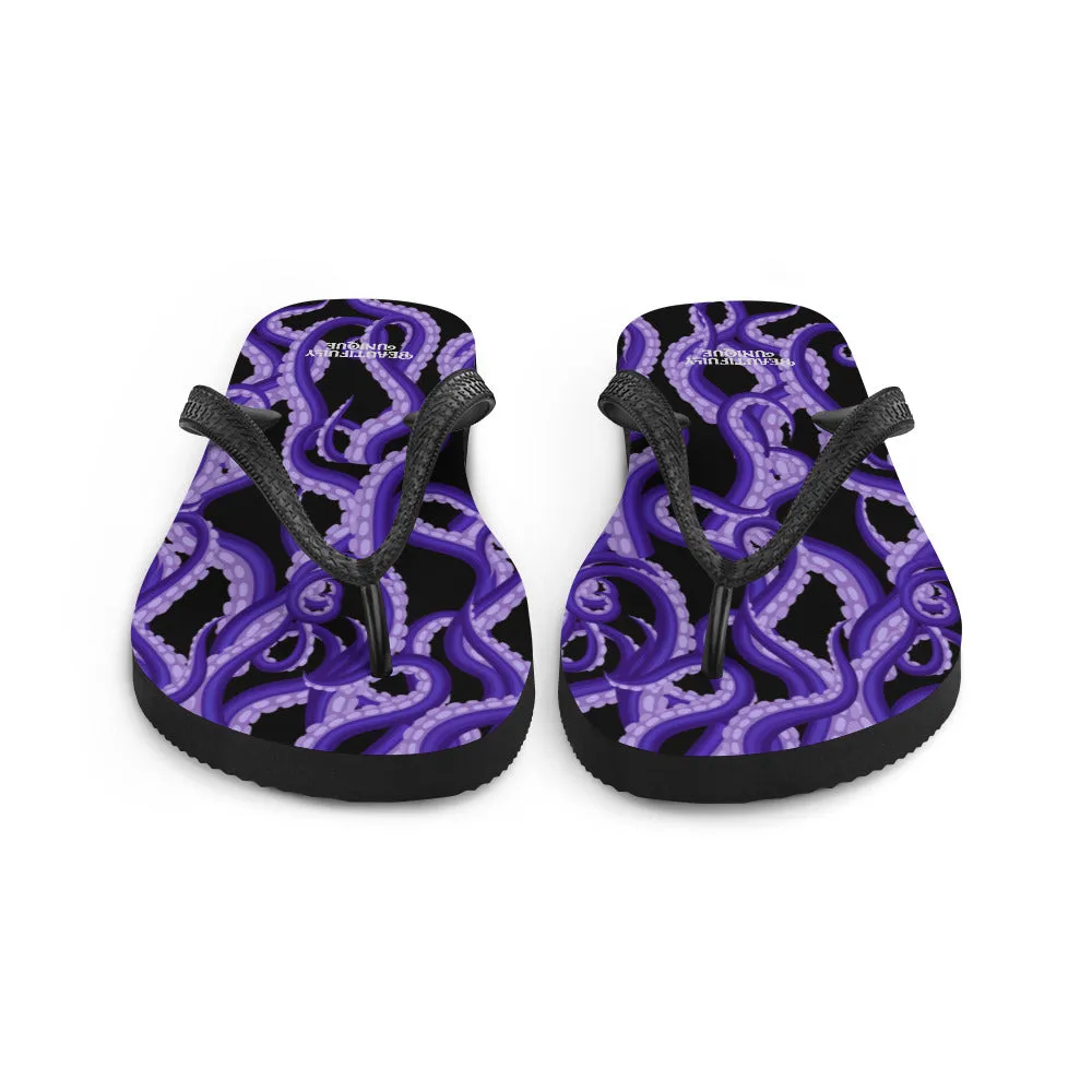 Purple Tentacles Flip-Flops