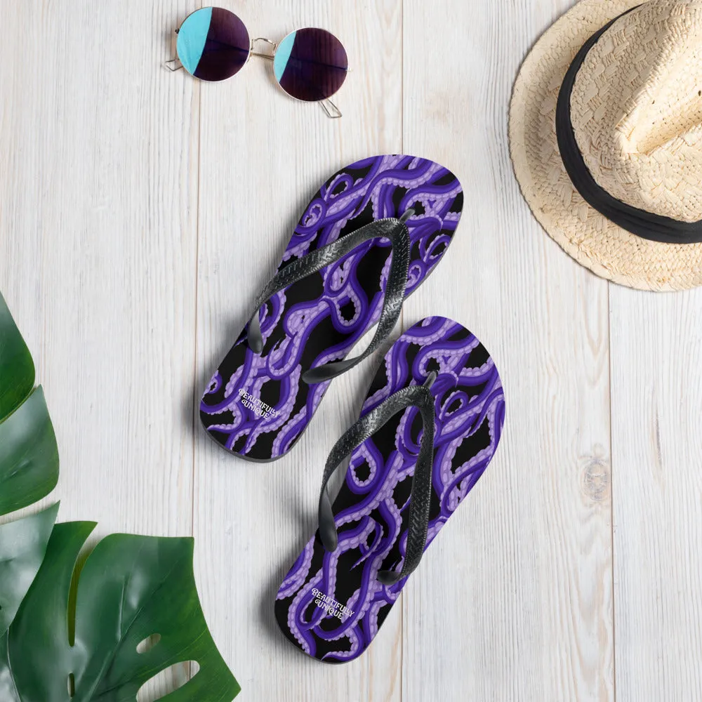 Purple Tentacles Flip-Flops