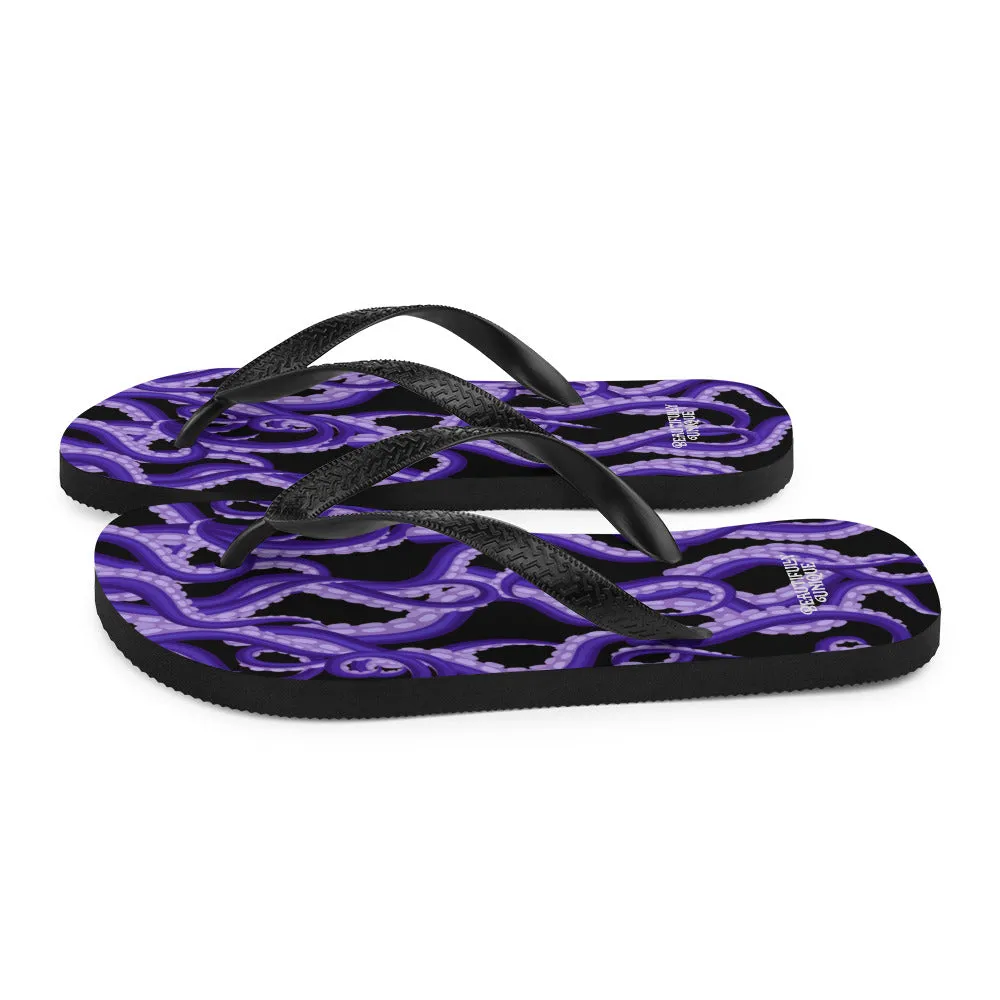 Purple Tentacles Flip-Flops