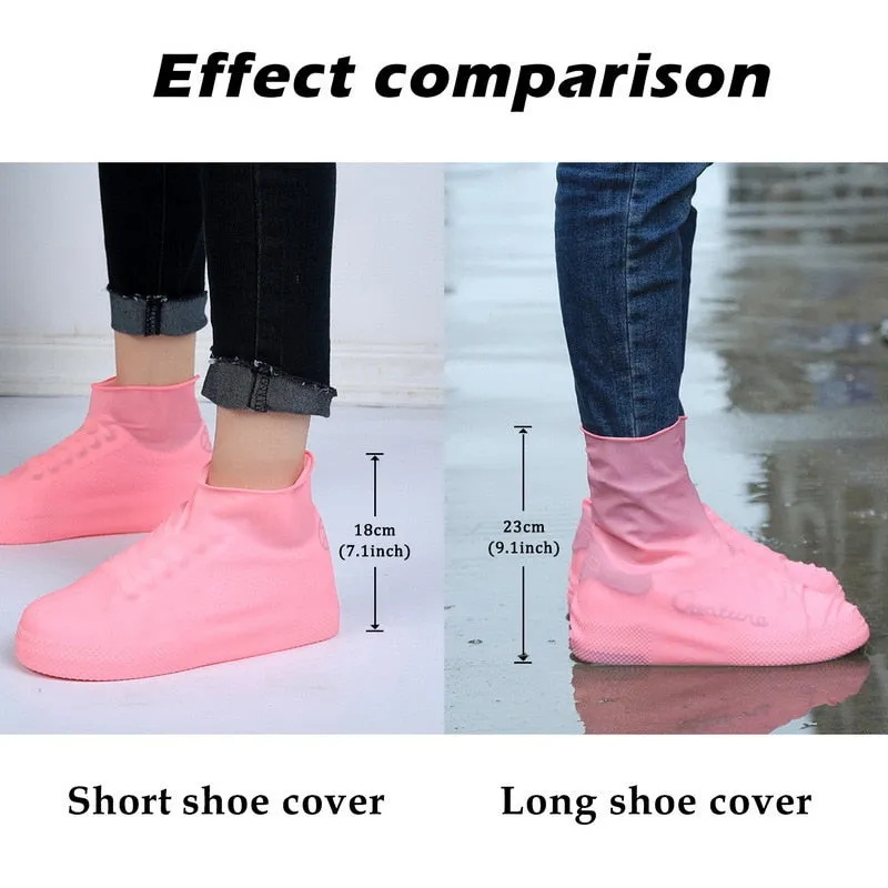 Rain Boots Waterproof Shoe Cover Silicone Unisex Shoes Protectors Waterproof Non-Slip Shoe Covers Reusable Outdoor Rainy Boots