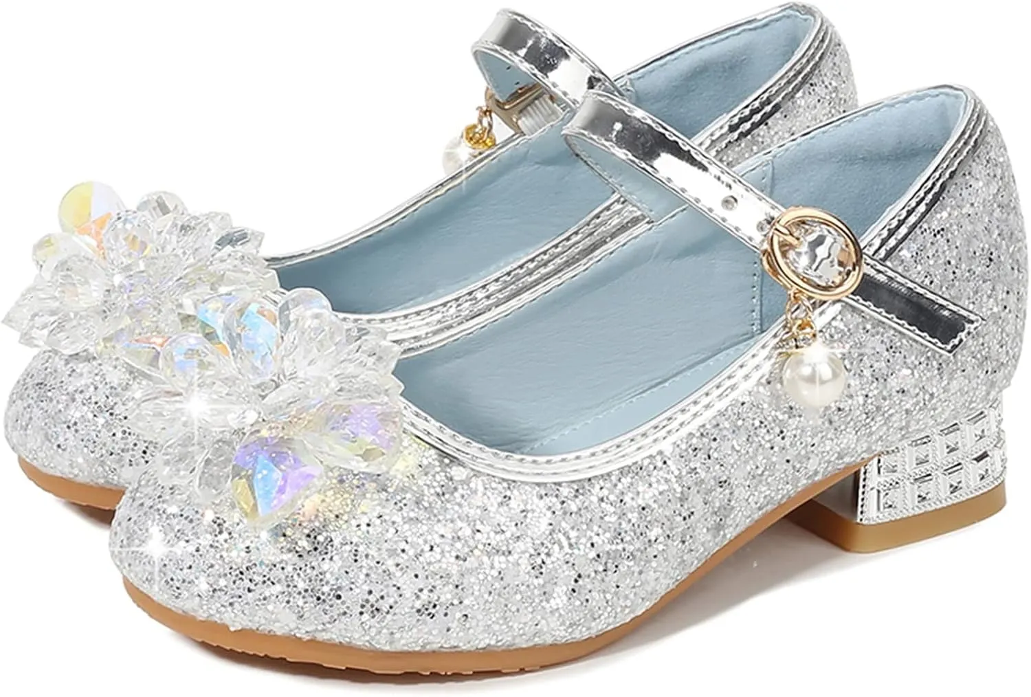 Sandal for Baby Girl Toddler Little Kid Girls Dress Pumps Glitter Sequins Princess Flower Pool Shoes Toddler