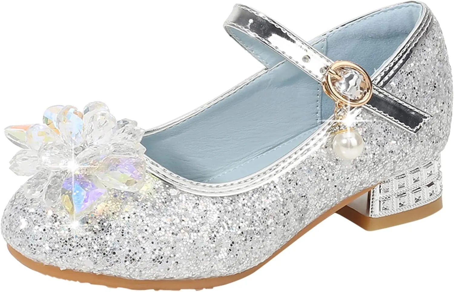 Sandal for Baby Girl Toddler Little Kid Girls Dress Pumps Glitter Sequins Princess Flower Pool Shoes Toddler