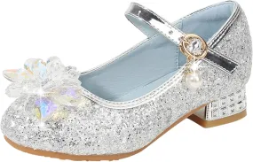 Sandal for Baby Girl Toddler Little Kid Girls Dress Pumps Glitter Sequins Princess Flower Pool Shoes Toddler